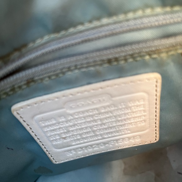 COACH silver  shoulder C logo canvas and silver leather - Picture 11 of 16